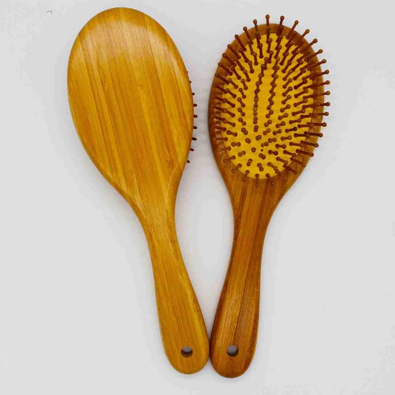 Bamboo Paddle Hair Brush back