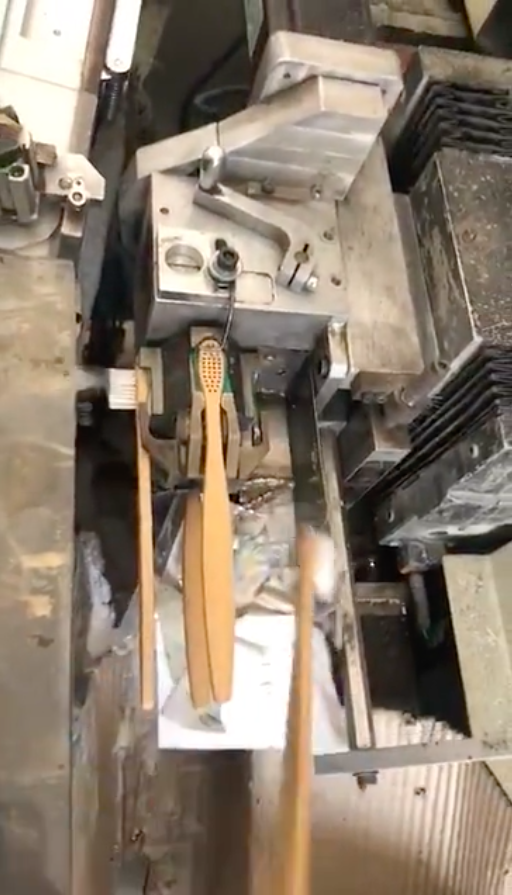 Bamboo Toothbrush Production Process planting bristle