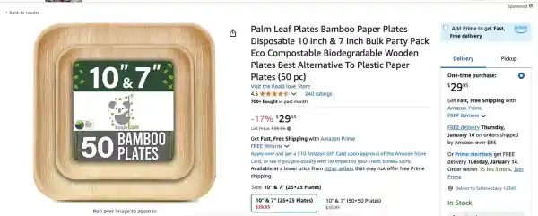 plam plates on sale