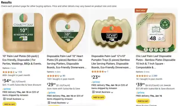 palm plates on amazon